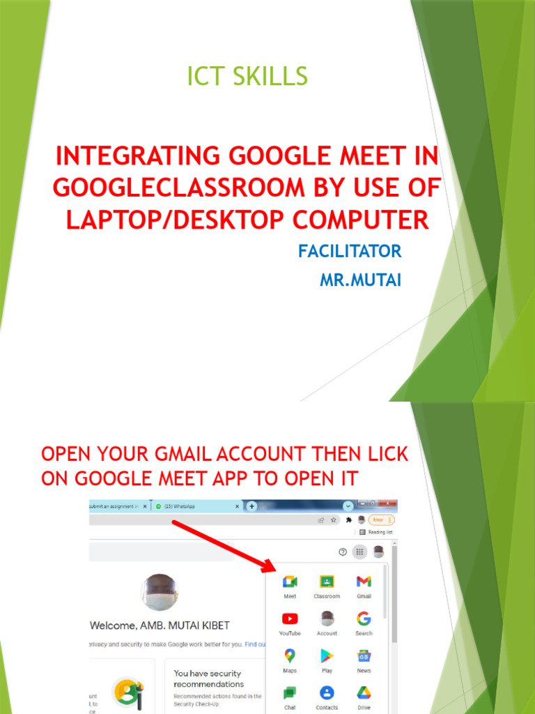 Integrating google meet in google classroom pdf information and