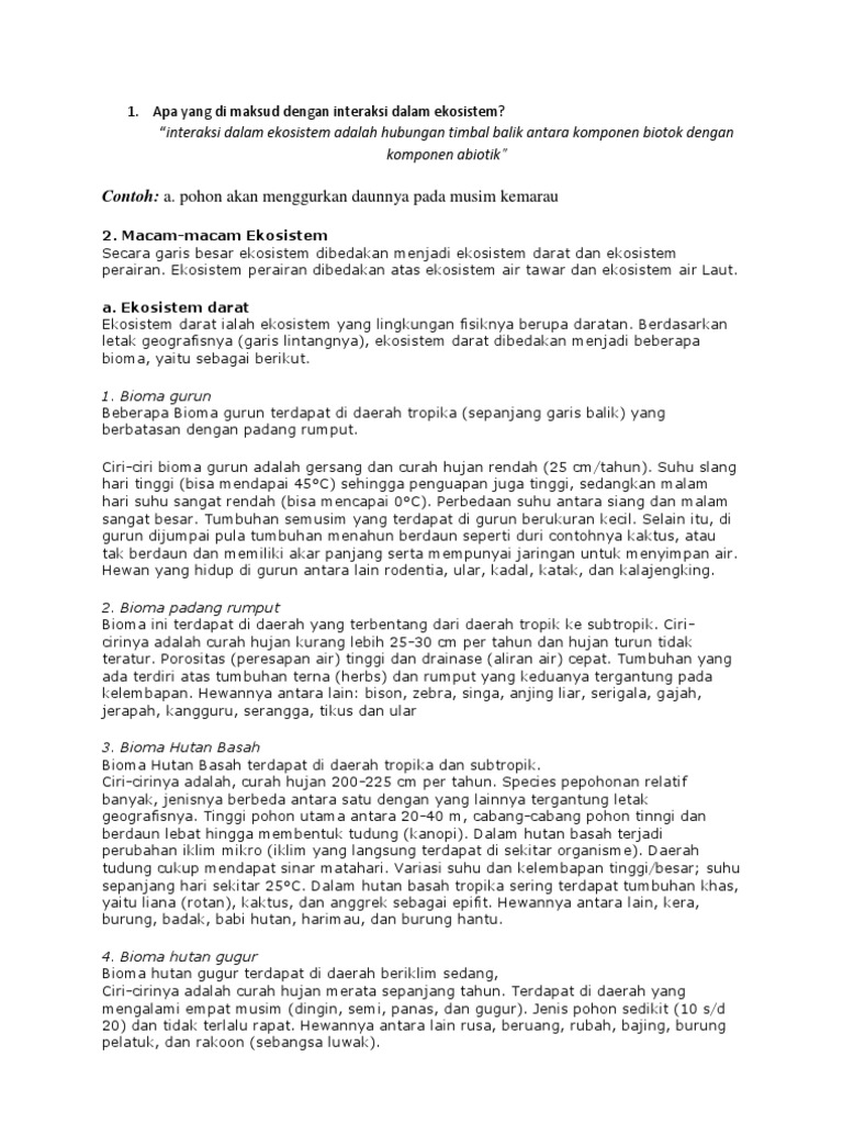 Apa Yang Di Maksud Dengan Interaksi Dalam Ekosistem