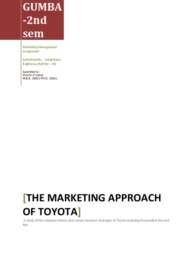 Marketing Strategies of Toyota | PDF | Plug In Hybrid | Hybrid Electric ...