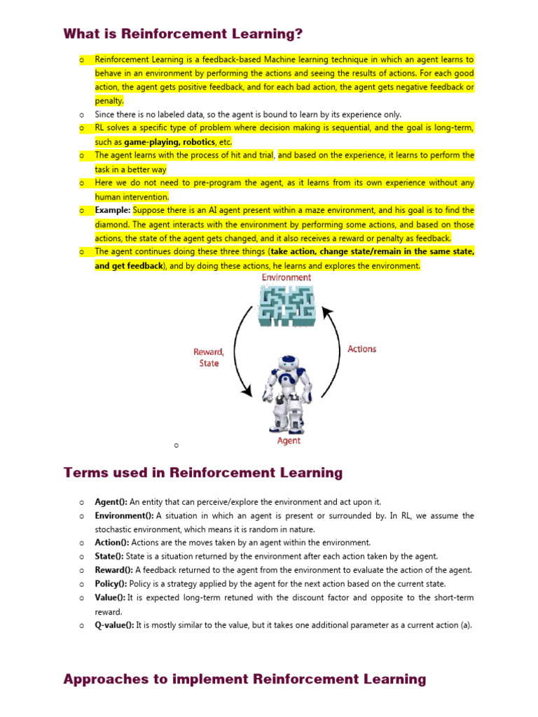 Reinforcement Learning | PDF | Artificial Intelligence | Intelligence ...