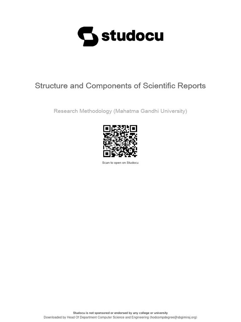 Structure of Scientific Reports | PDF | Methodology | Thesis