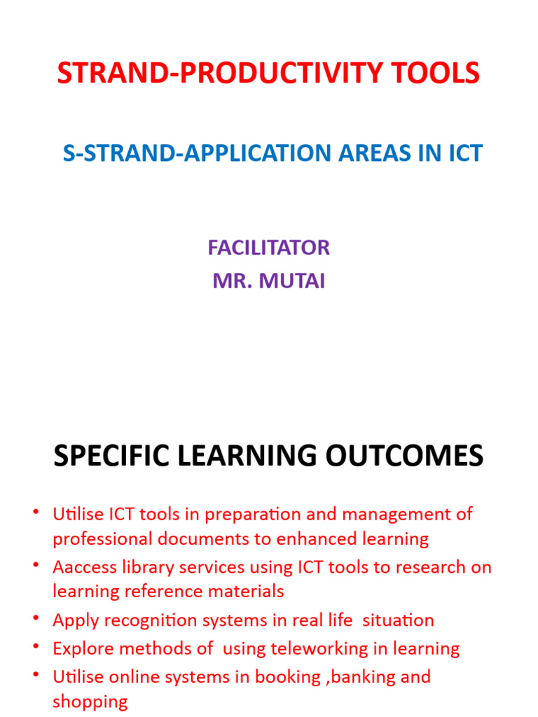 Application Areas of ICT in Learning | PDF | Information Technology ...
