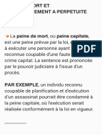 Peine de Mort Et Emprisonnement A Perpétuité