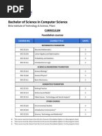 Curriculum - BITS BSC CS