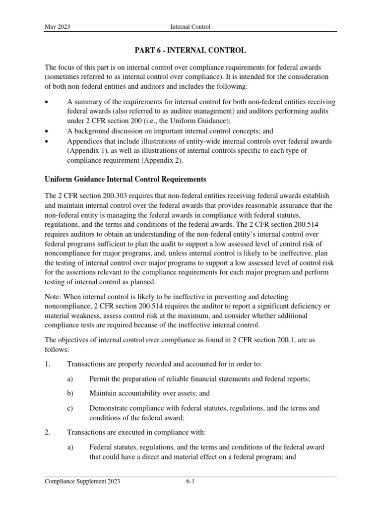 Part 6 Internal Control | PDF | Internal Control | Audit