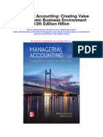 Download Managerial Accounting Creating Value In A Dynamic Business Environment 13Th Edition Hilton full chapter