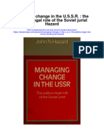 Managing Change in The U S S R The Politico Legal Role of The Soviet Jurist Hazard Full Chapter