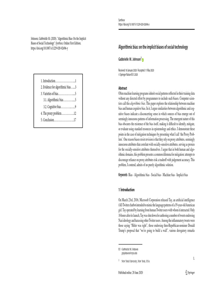 Understanding Algorithmic Bias in AI | PDF | Machine Learning | Bias