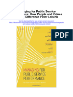 Managing For Public Service Performance How People and Values Make A Difference Peter Leisink Full Chapter