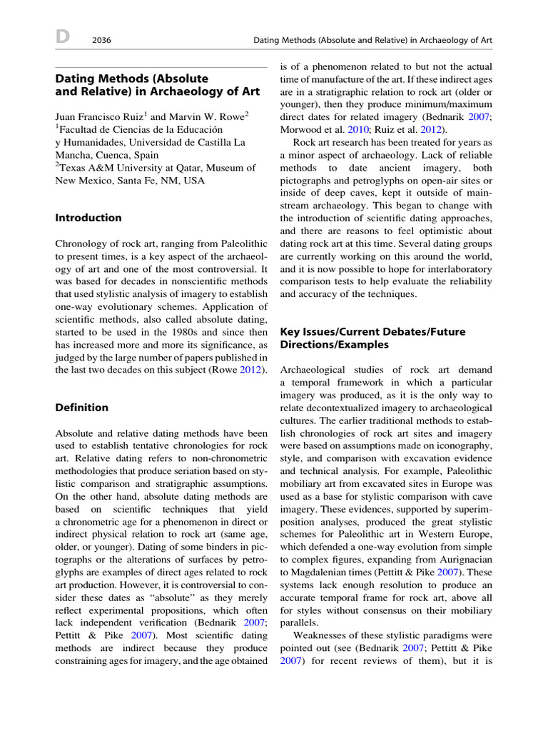 Dating Methods Springer2014 | PDF | Rock Art