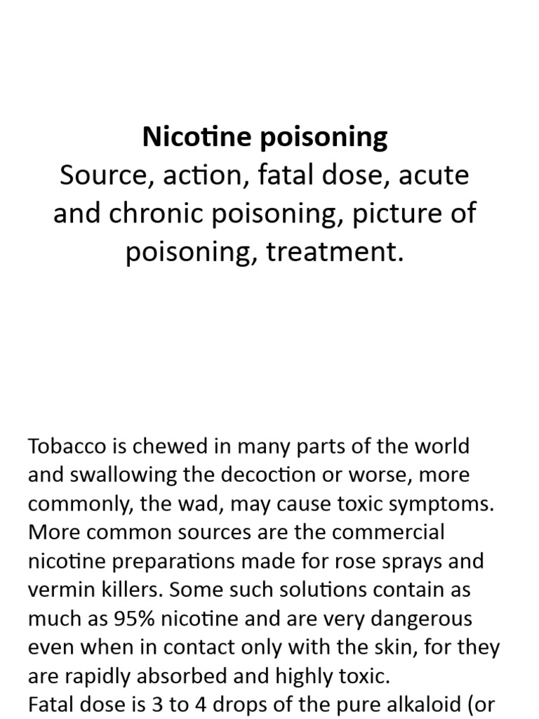 1.nicotine Poisoning | Download Free PDF | Nicotine | Tobacco Smoking