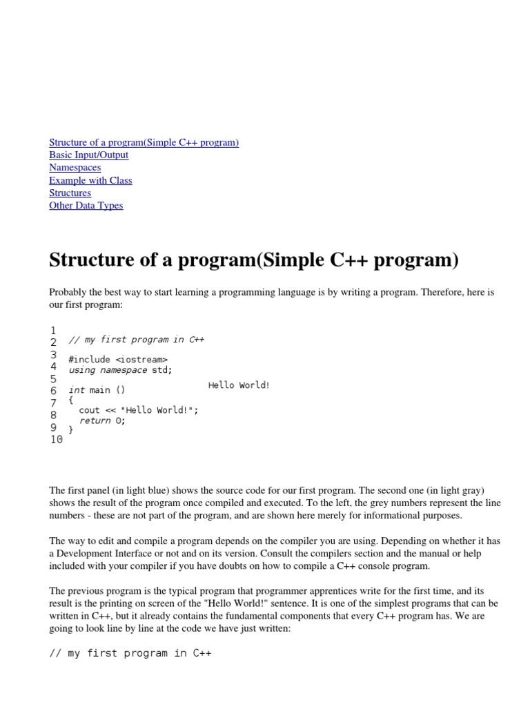 C++ OOP Basics: Hello World Program | PDF | Teaching Methods ...