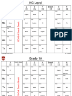 KG - Grade 6 Schedule