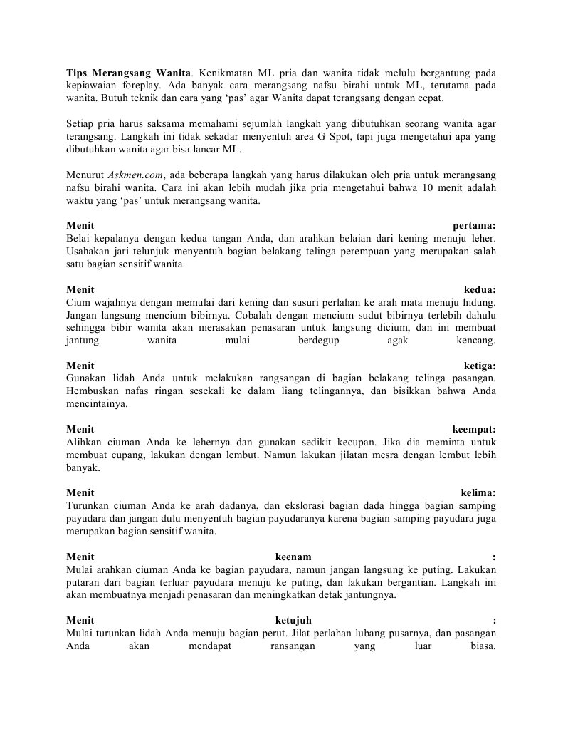 Tips Merangsang Wanita Pdf