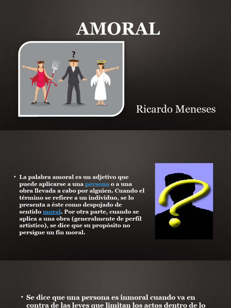 Diferencias entre amoral e inmoral | PDF