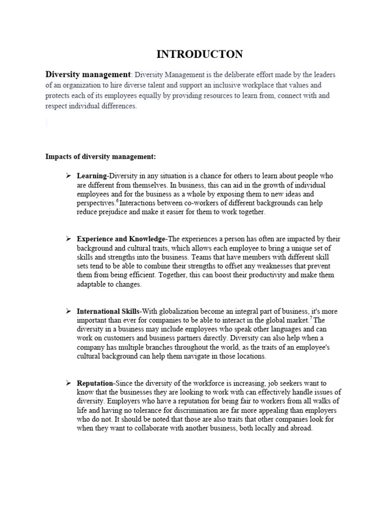 Diversity Management | PDF | Business Ethics | Employment