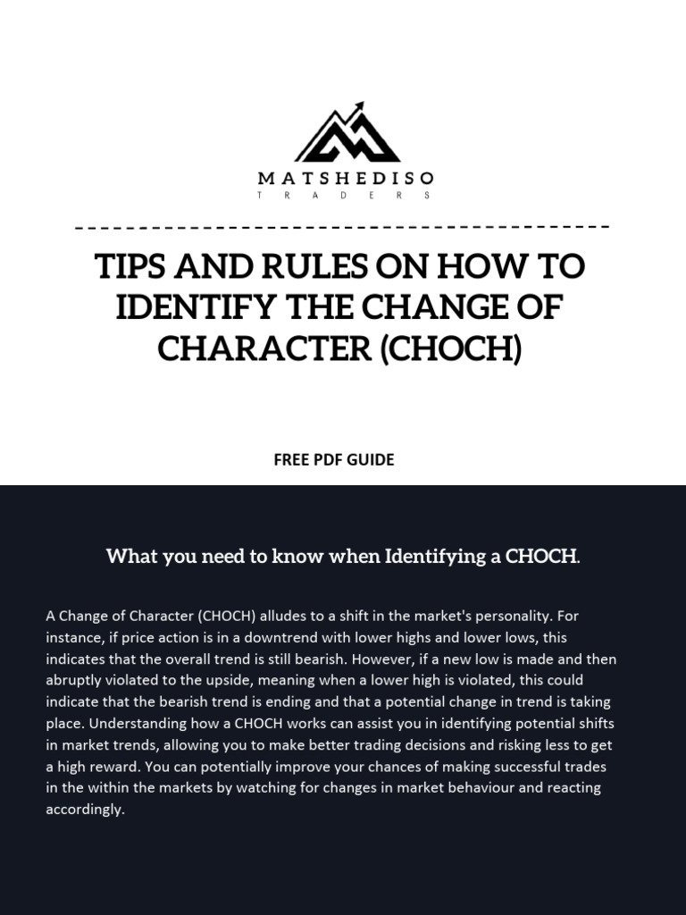 Change of Character (CHOCH) Guide | PDF | Market Trend | Marketing