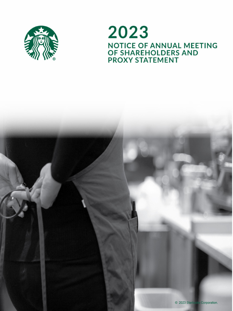 2023 Starbucks Annual Meeting Proxy | PDF | Starbucks | Risk