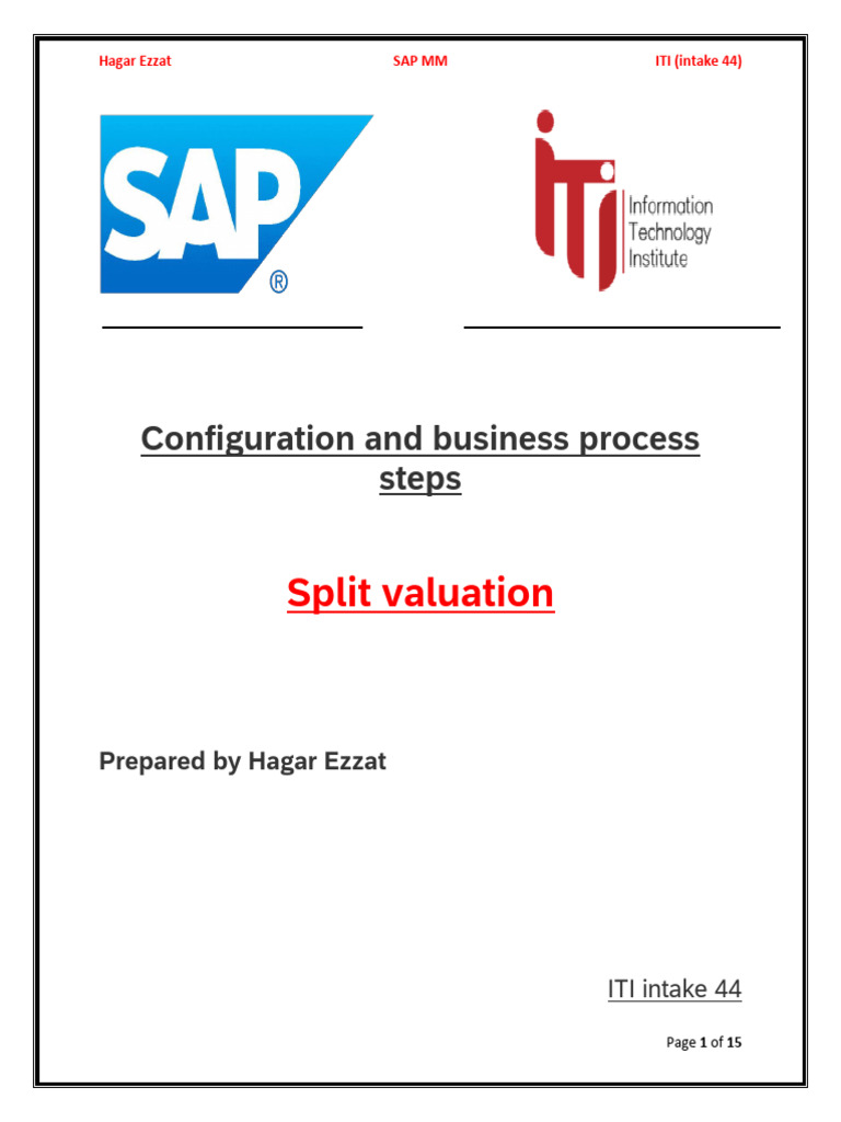 SAP Split Valuation Configuration Guide | PDF | Valuation (Finance ...