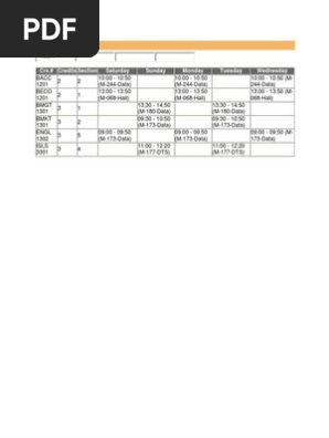 Student Schedule