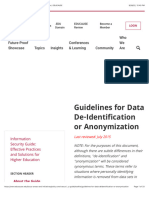 Guidelines For Data De-Identification or Anonymization - EDUCAUSE