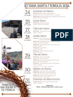 Cartel Cronograma de Semana Santa Mongua 2024.