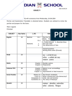 Grade 9 - PT 1 Portion Timetable