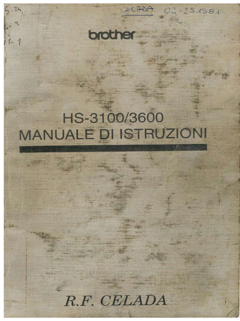 Manuale Di Istruzioni Hs-3100 Hs-3600 - Compressed | PDF