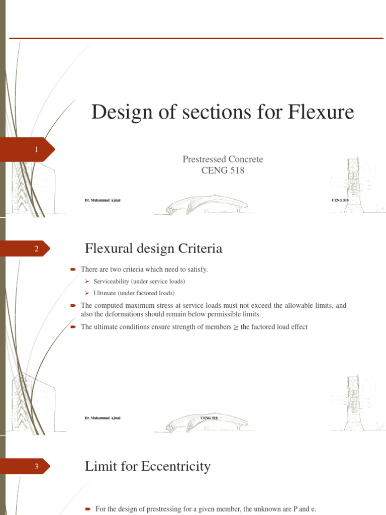 Flexural Design of Prestressed Concrete | PDF | Equations | Mechanical ...