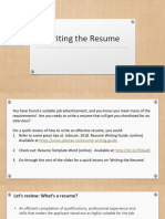 S L2 Writing The Resume