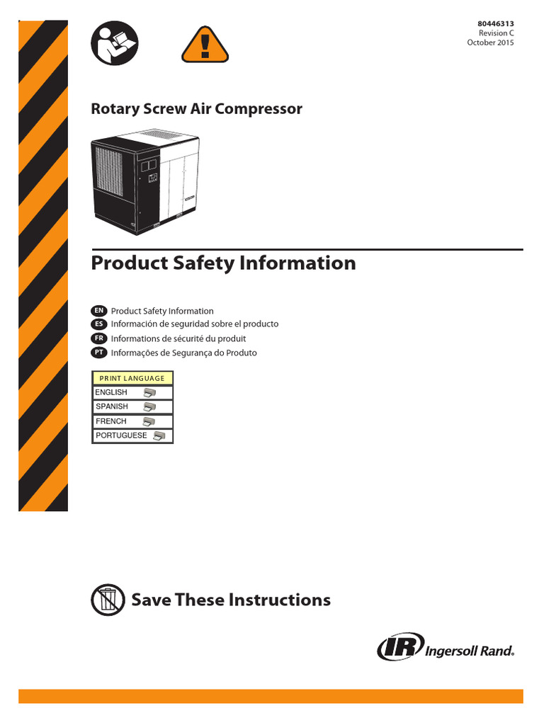 Product safety information rotary screw air compressor download free