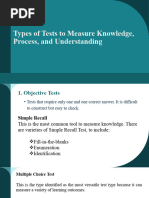 Types of Tests To Measure Knowledge Process