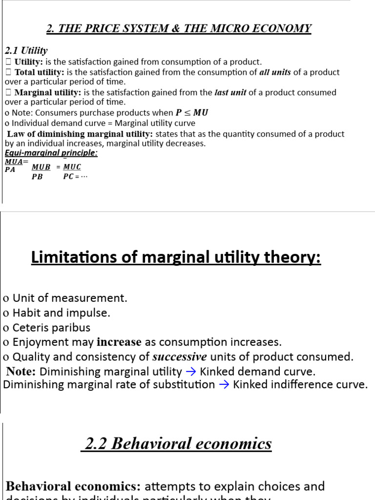 A2 Economics Chapter 2 | PDF | Utility | Profit (Economics)