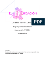 Los Elfos - Reseña Literaria Diego F. Puntos XP Lengua Materna 2do Trimestre
