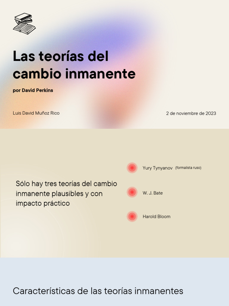 Teorías del Cambio Literario Inmanente | PDF | Educación en artes liberales