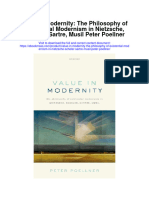 Value in Modernity The Philosophy of Existential Modernism in Nietzsche Scheler Sartre Musil Peter Poellner All Chapter