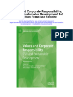 Values and Corporate Responsibility CSR and Sustainable Development 1St Ed Edition Francisca Farache All Chapter