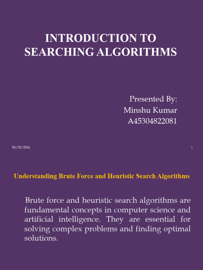 Brute Force vs. Heuristic Search Explained | PDF | Heuristic ...