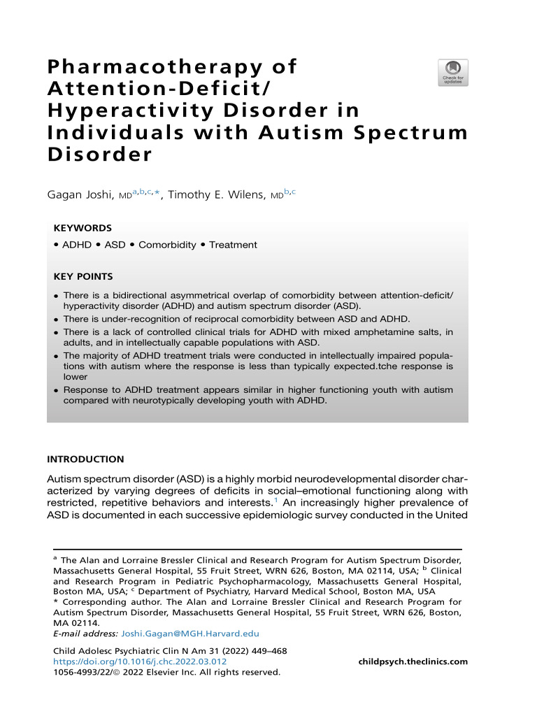 ADHD Pharmacotherapy in Autism Spectrum Disorder | PDF | Attention ...