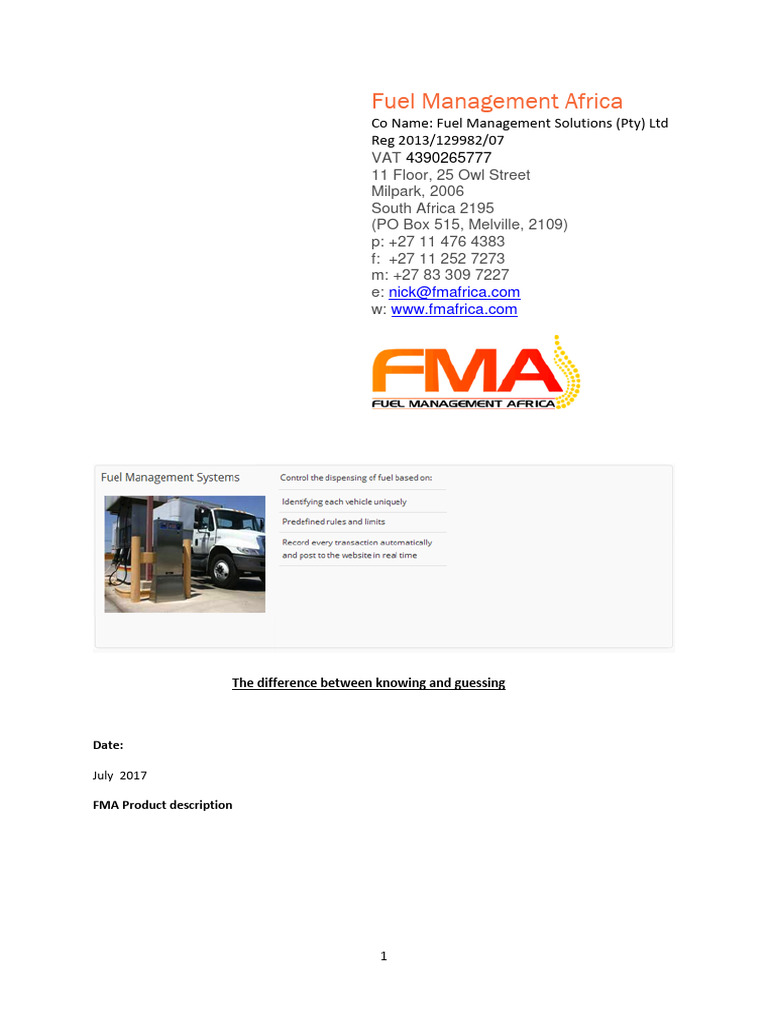 Fuel Management Solutions in Africa | PDF | Business