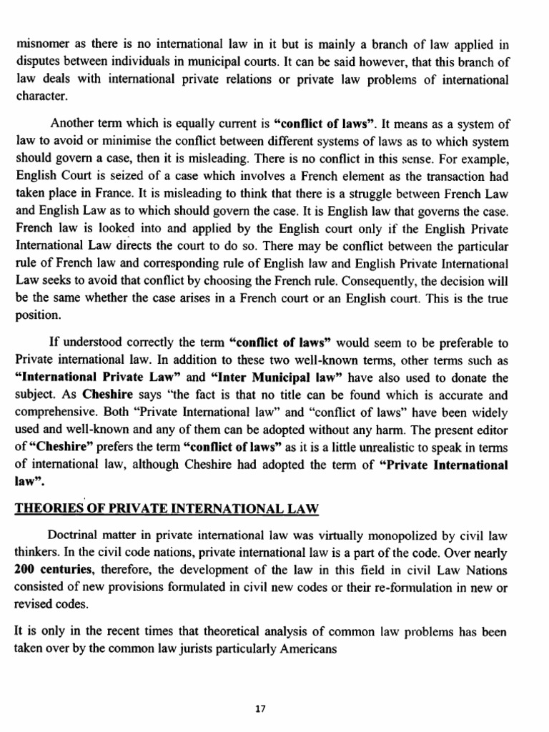 Theories Of Private International Law