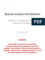 1 Business Analysis and Valuation Module 1 (Class 1)