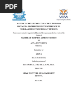 A Study On Retailers Satisfaction Towards Britania Distribution With Reference To Vishalakshi Distributors at Dindigul