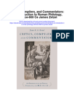 Download Critics Compilers And Commentators An Introduction To Roman Philology 200 Bce 800 Ce James Zetzel full chapter