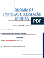 Ecominomia de empresas e legislação mineira 2