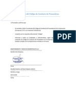 Aceptación Del Código de Conducta para Proveedores