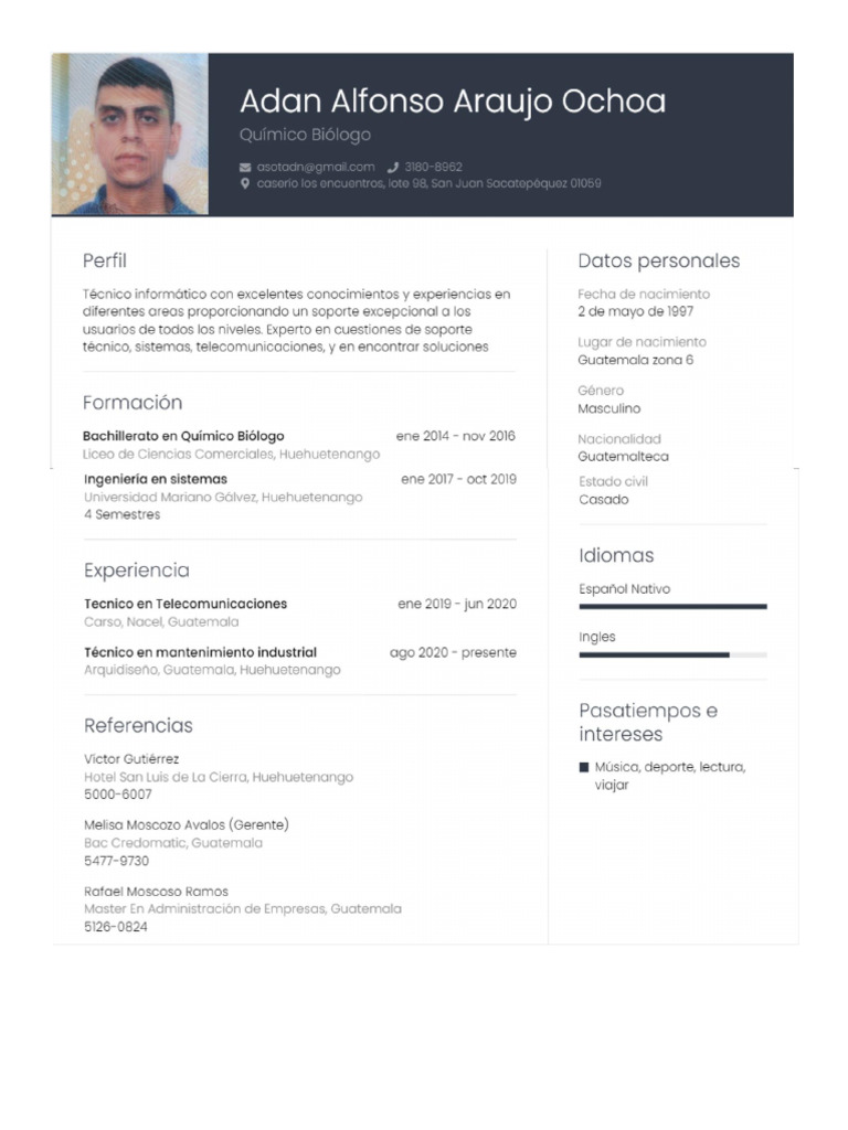 CV Vitar PDF