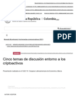 Cinco Temas de Discusión Entorno A Los Criptoactivos - Banco de La República (Banco Central de Colombia)