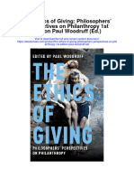 The Ethics of Giving Philosophers Perspectives On Philanthropy 1St Edition Paul Woodruff Ed Full Chapter
