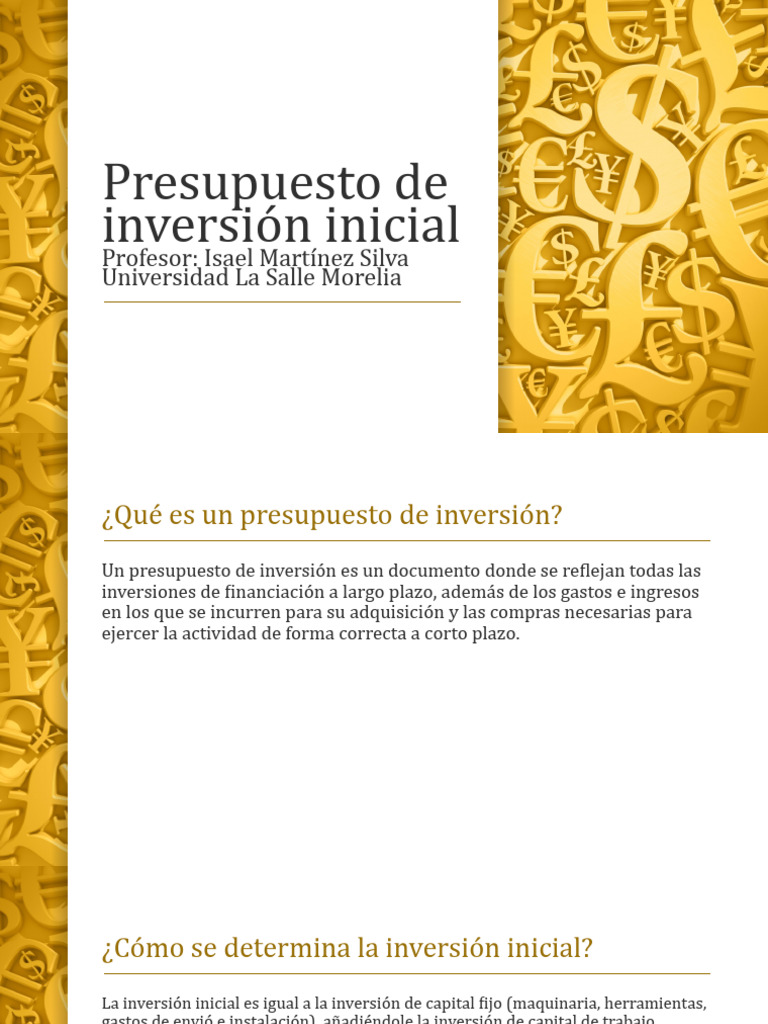 4.4. Determinar La Inversión Inicial | PDF | Presupuesto | Economía ...